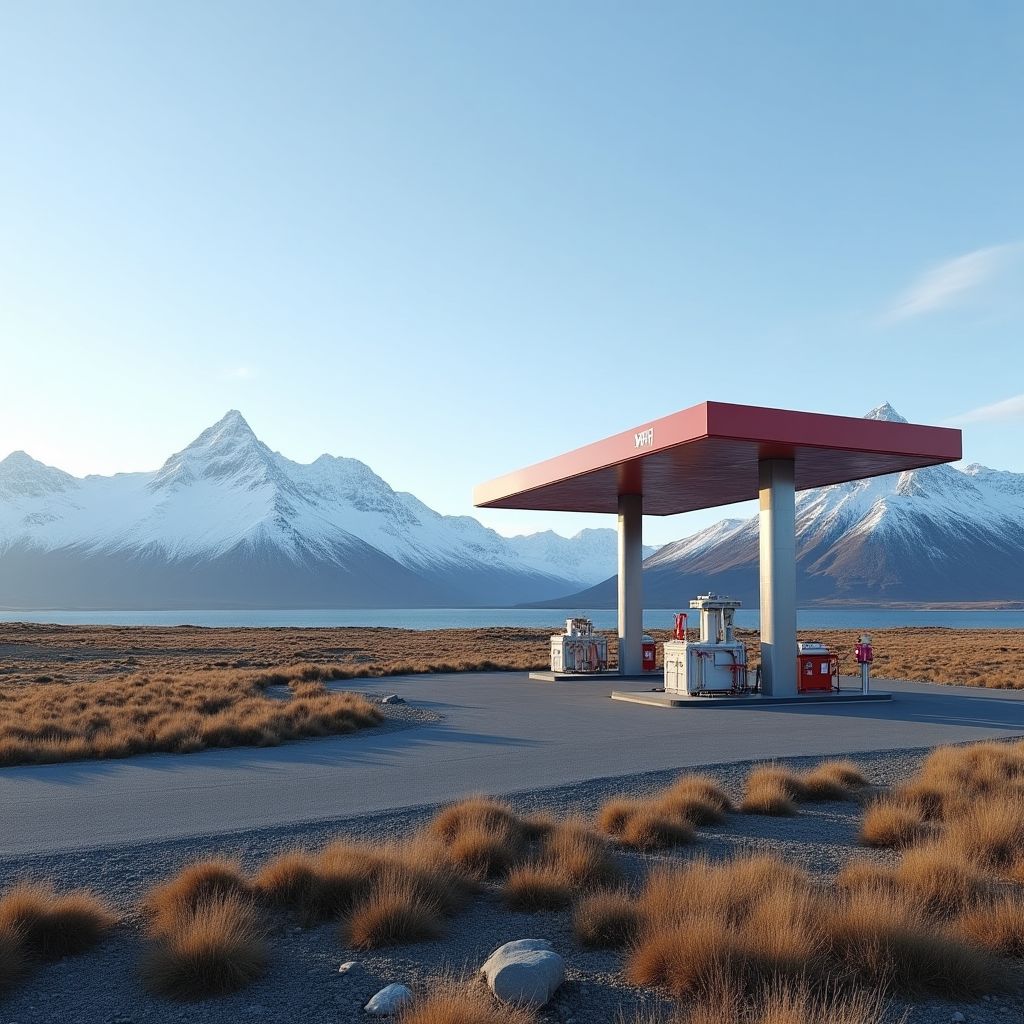 Estación YPF en ruta patagónica