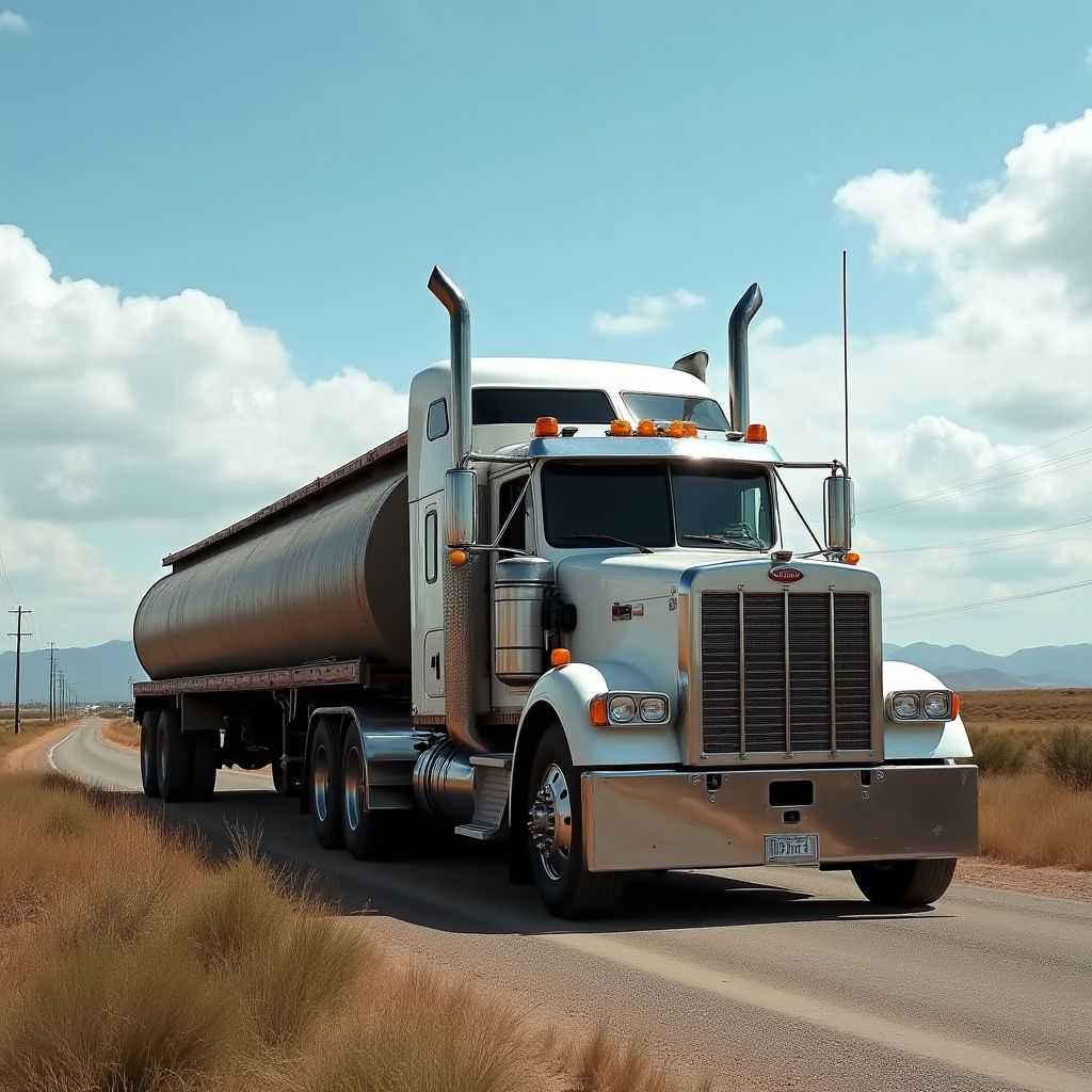 Flota de camiones usando combustible YPF